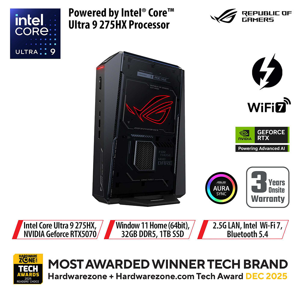 Asus ROG NUC RNUC15JNK9X489A0 - U9-275HX 32GB 1TB RTX5070
