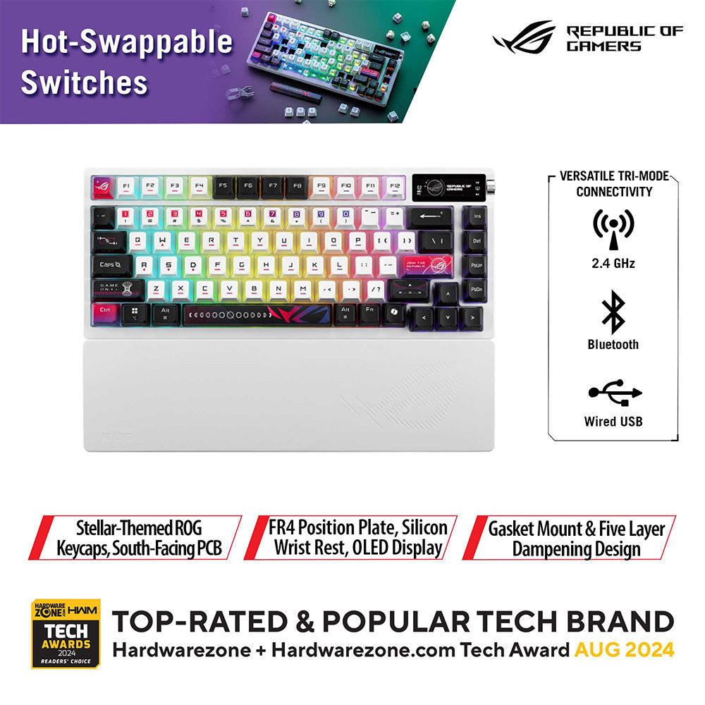 Asus ROG Azoth X (Storm) Wireless Gaming Keyboard (White)