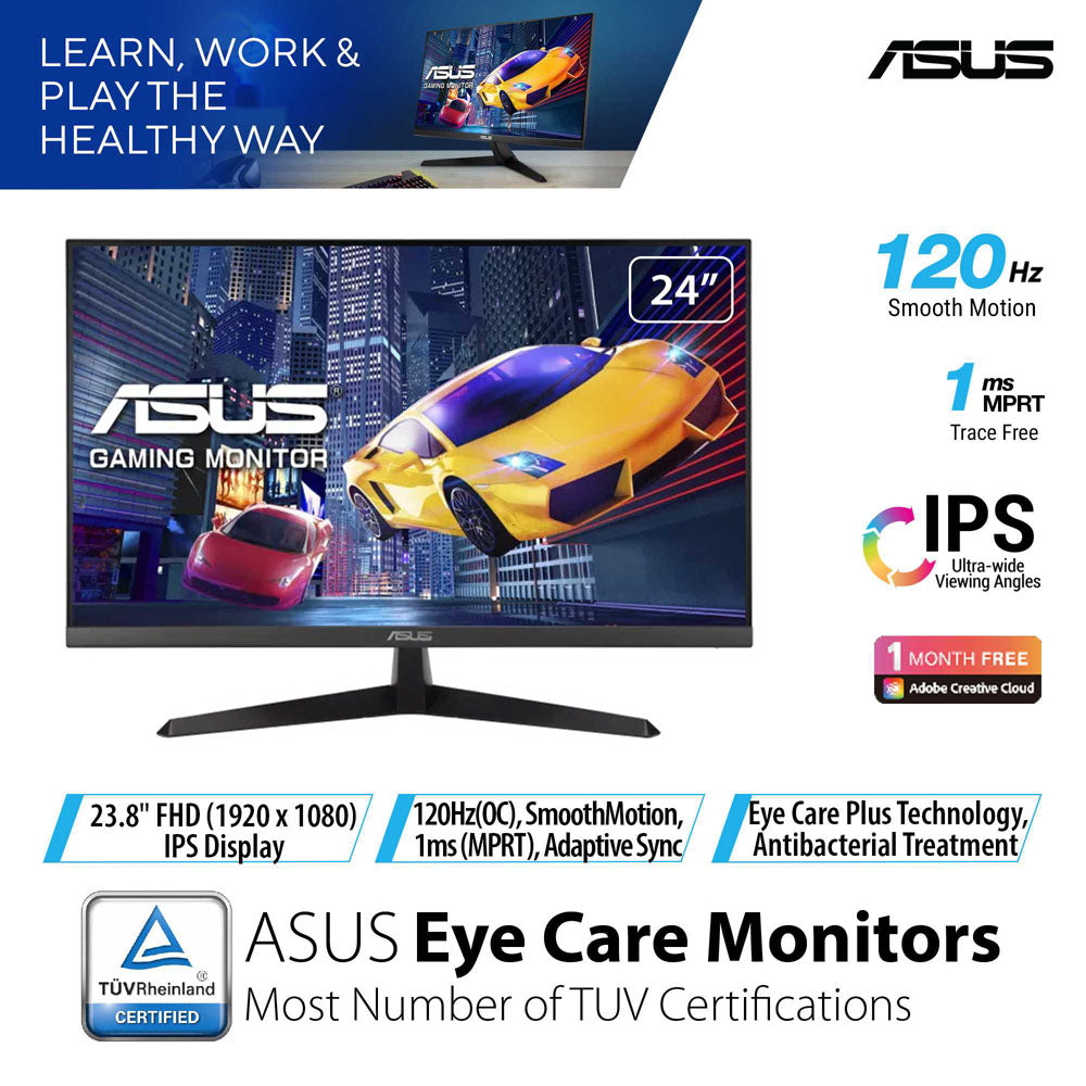 Asus VY249HGR - 23.8" FHD IPS 120Hz Eye Care Gaming Monitor