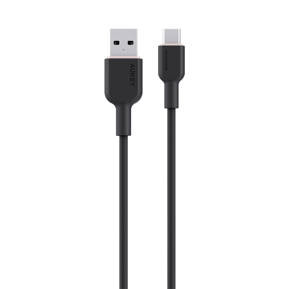 Aukey CB-DAC04 Circlet AC DTY Braided USB-A to USB-C Cable – Black (1.8M)