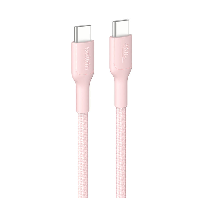 Belkin CAB024fq1MPK BoostCharge Pro USB-C to USB-C 60W 1M 2.0 Braided Cable (Pink)