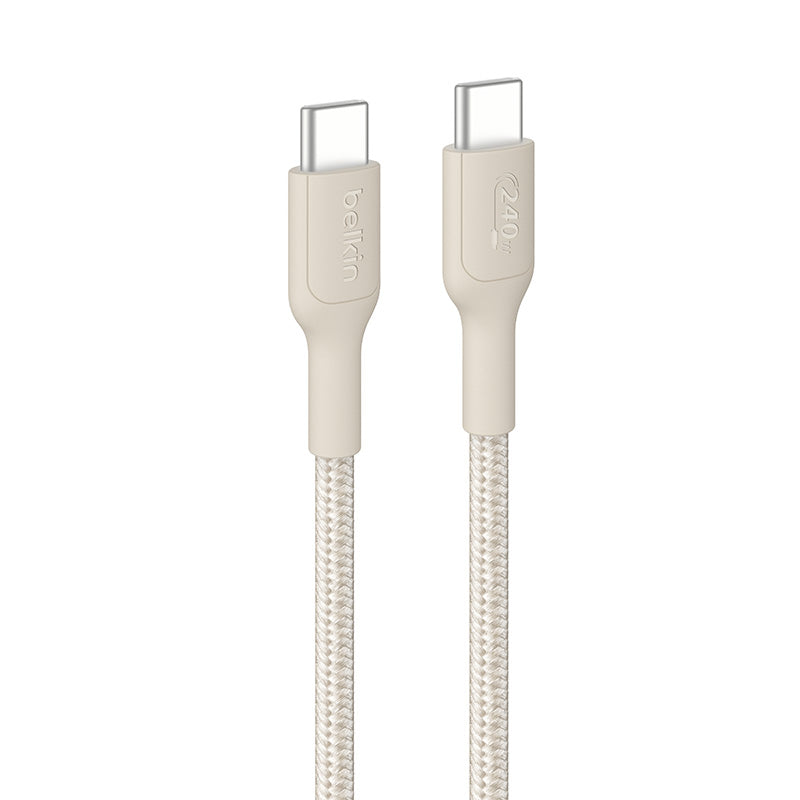 Belkin CAB025fq1MSD BoostCharge Pro USB-C to USB-C 240W 1M 2.0 Braided Cable (Sand)