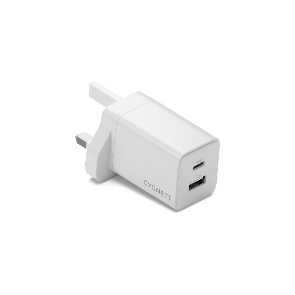 Cygnett PowerPlus PD 45W GaN Wall Charger – UK
