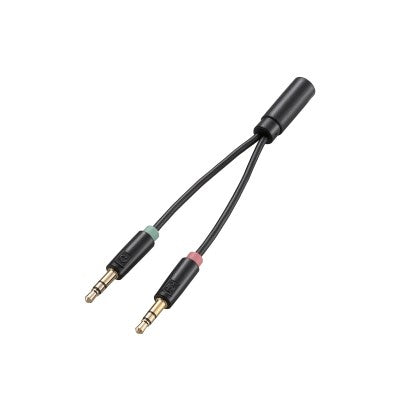 Elecom AV-35AD01BK Headset Adapter 4 Pole Female to 3 Pole MIC
