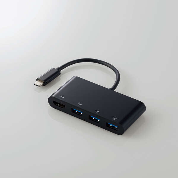 Elecom DST-C15BK TYPEC DOCKING STATION USB3.1 GEN1 X 3 PORT/ HDMI/4K/(Black)