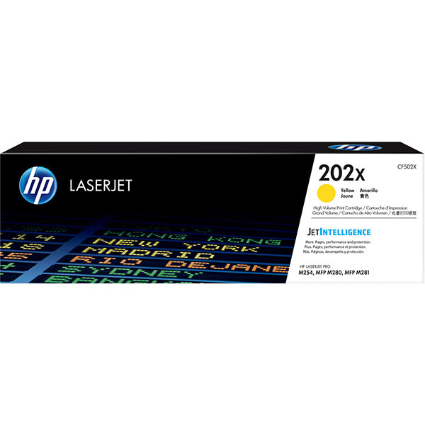 HP 202X Yellow Original LaserJet Toner Cartridge (CF502X)