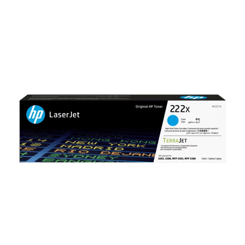 HP 222X Cyan Original LaserJet Toner Cartridge (W2221X)