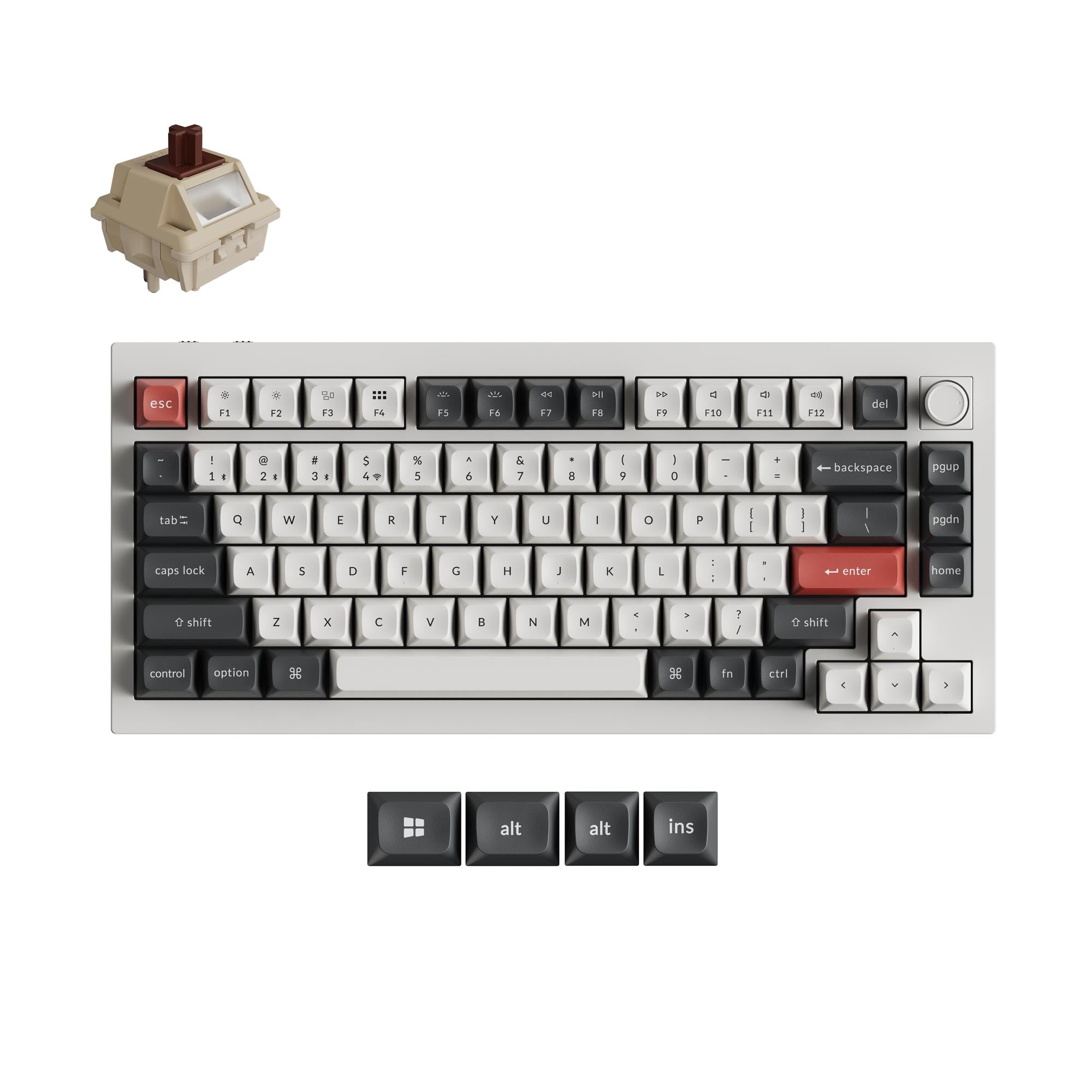 Keychron Q1 Ultra 8K (Q1U-P3) Wireless Mechanical Keyboard Brown Switch - White