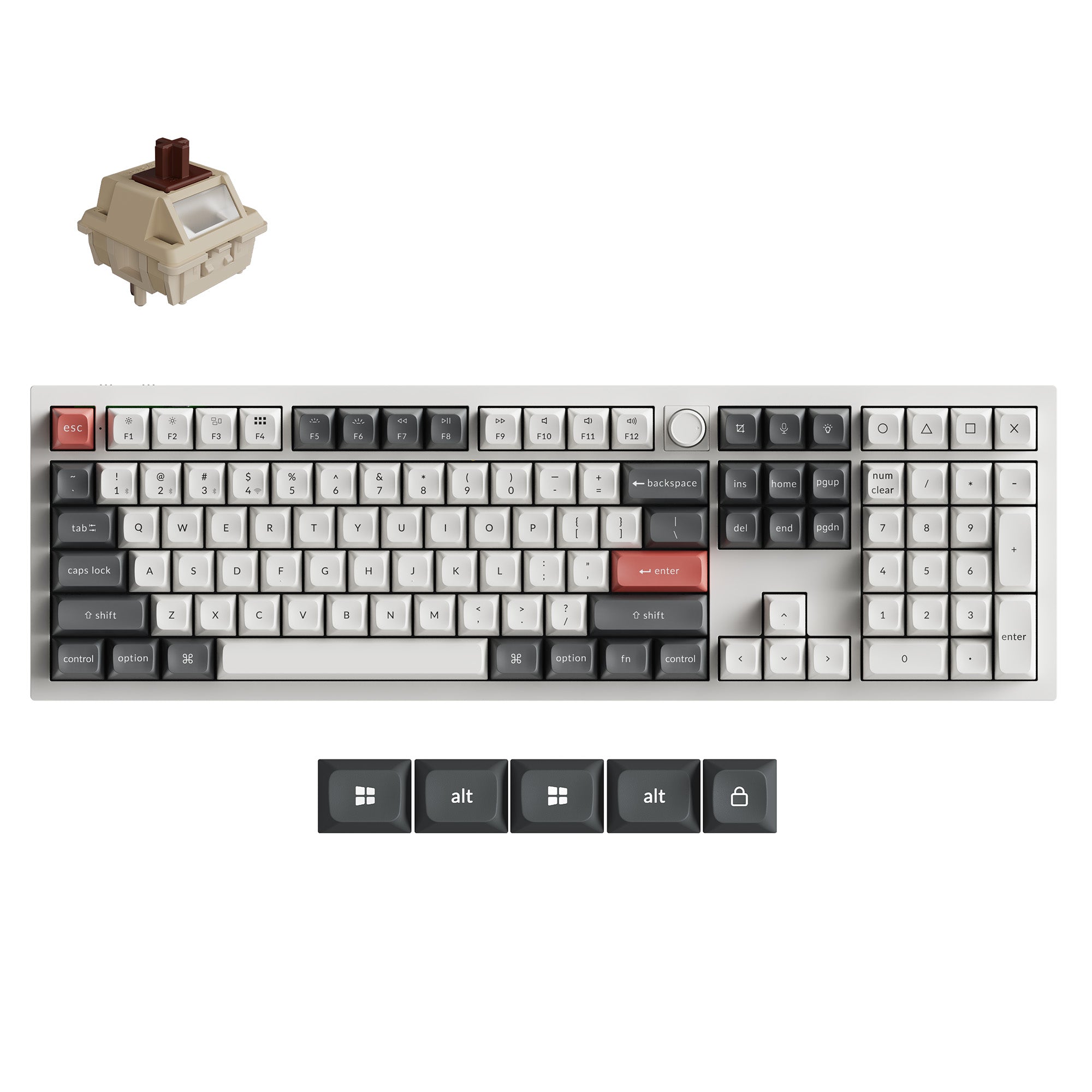 Keychron Q6 Ultra 8K (Q6U-P3) Wireless Mechanical Keyboard Brown Switch - White