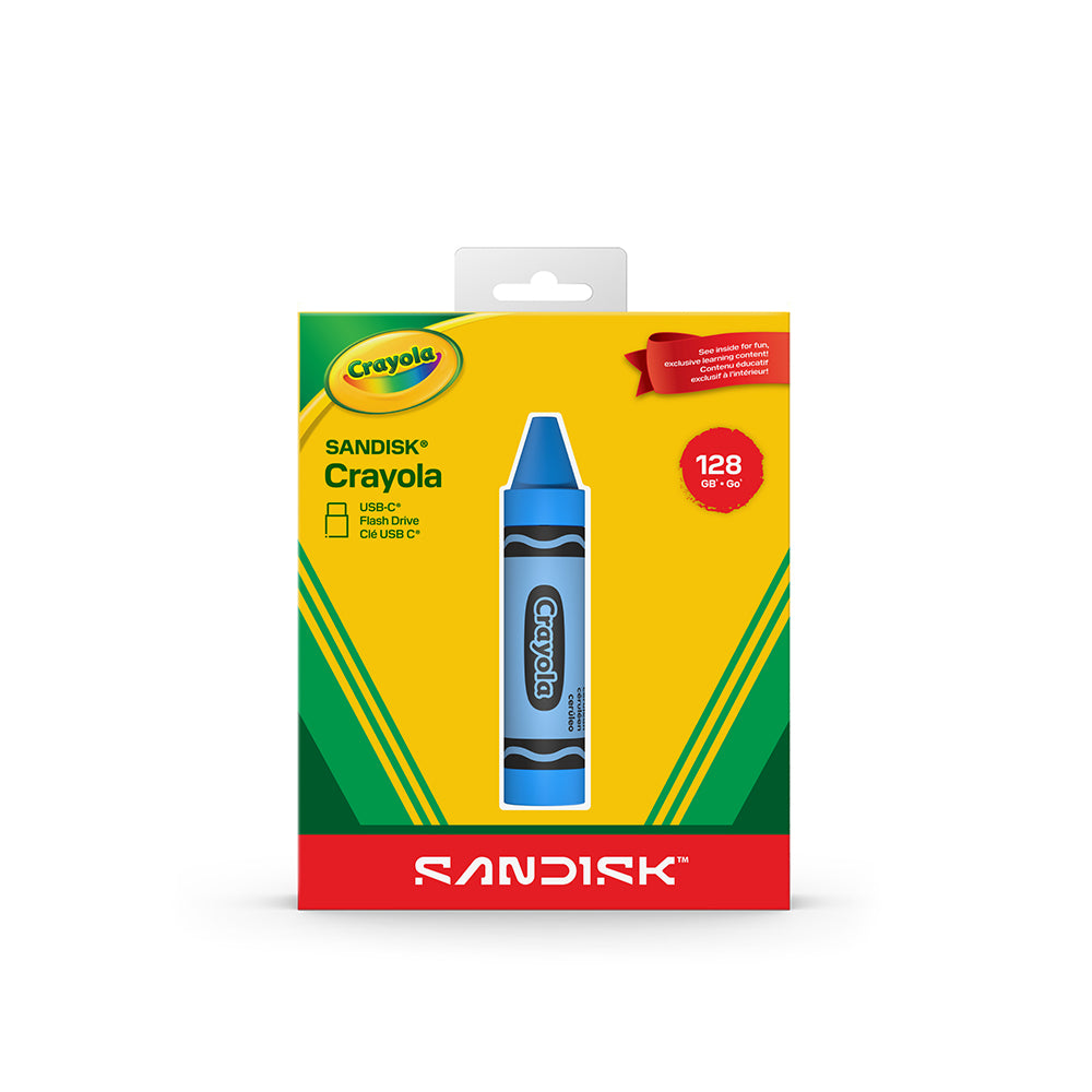 SanDisk Crayola 128GB USB-C Flash Drive (Cerulean Blue)
