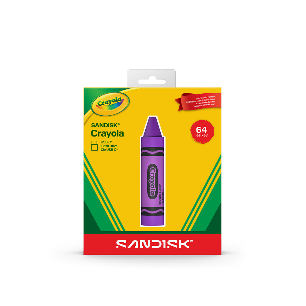 SanDisk Crayola 64GB USB-C Flash Drive (Vivid Violet)
