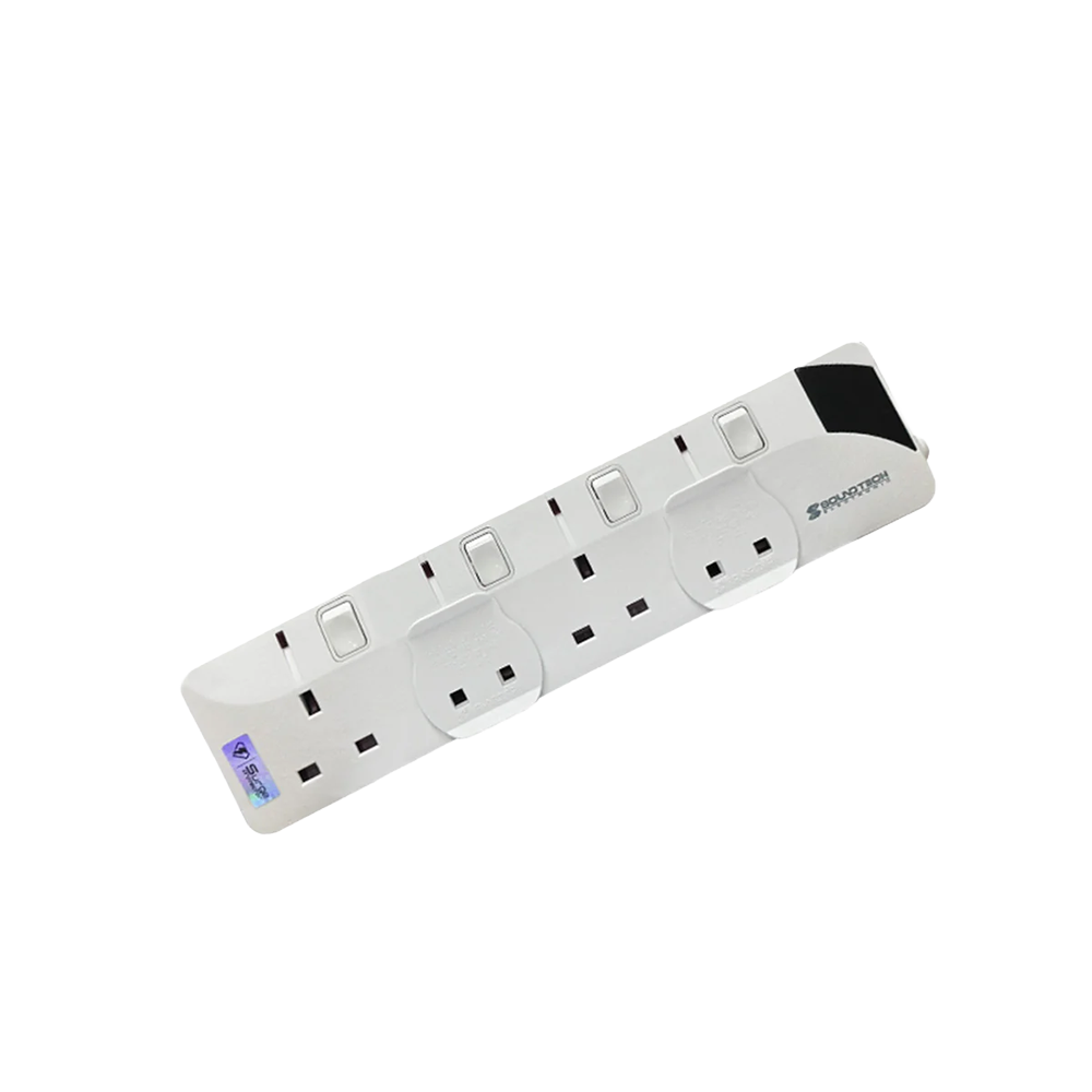 SoundTeoh PS-004A 4Way 2M Extension Socket (White)