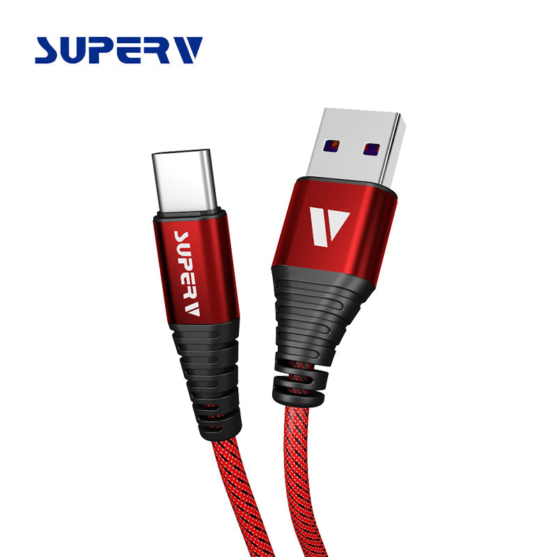 SuperV CD100-RD QC USB2.0 Type-C Cable 100cm (Red)