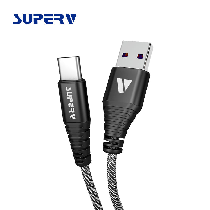 SuperV CD20-BK QC USB2.0 Type-C Cable 20cm (Black)