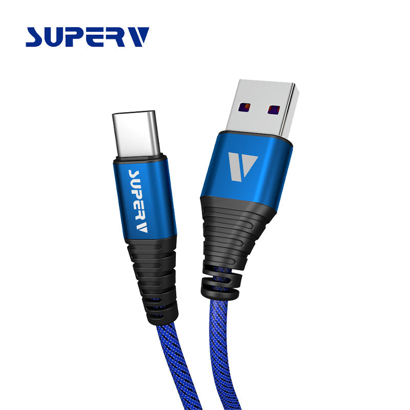 SuperV CD200-BL QC USB2.0 to Type C Cable 200cm (Blue)