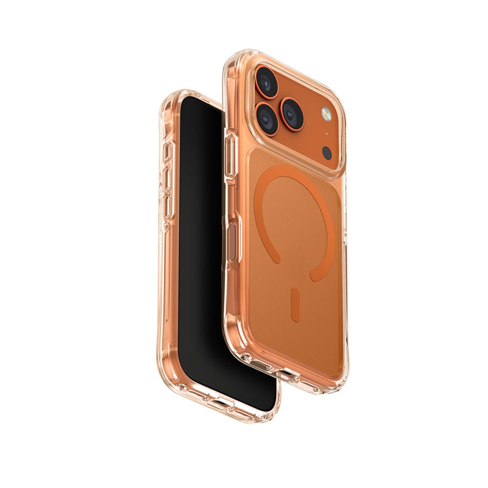 Uniq Hybrid iPhone 17 Pro Max (2025) 6.9 Magclick Charging Lifepro Xtreme (AF) - Frost Clear/Volt Orange